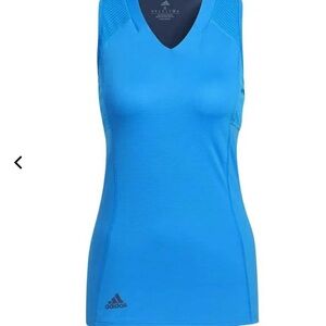 Adidas Women's sleeveless Polo Sea Blue Racerback Top small